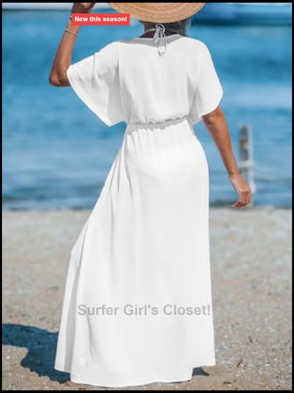 Women's Maxi Kimono Cover Up Swimwear Beach Dress Bathing Suit Coverup - Picture 4 of 7